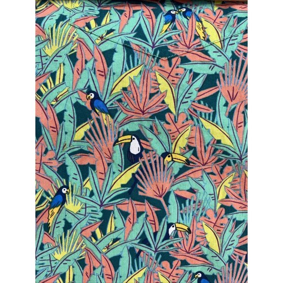 Tori Richard Uniforms Men Shirt L Pull Over Short Sleeve Hawaiian Half Button - Picture 9 of 11